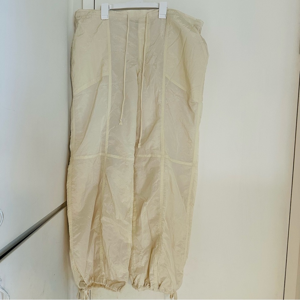 Wild Fable White Cream Parachute Drawstring Pants Large L